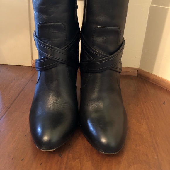 Coach Milly Tall Black Leather Boot with Zipper - Picture 5 of 8